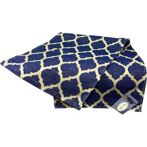 Moroccan Me Crazy Mediterranean Ikat Table Runner  Decor Blue G Thread 72" NEW